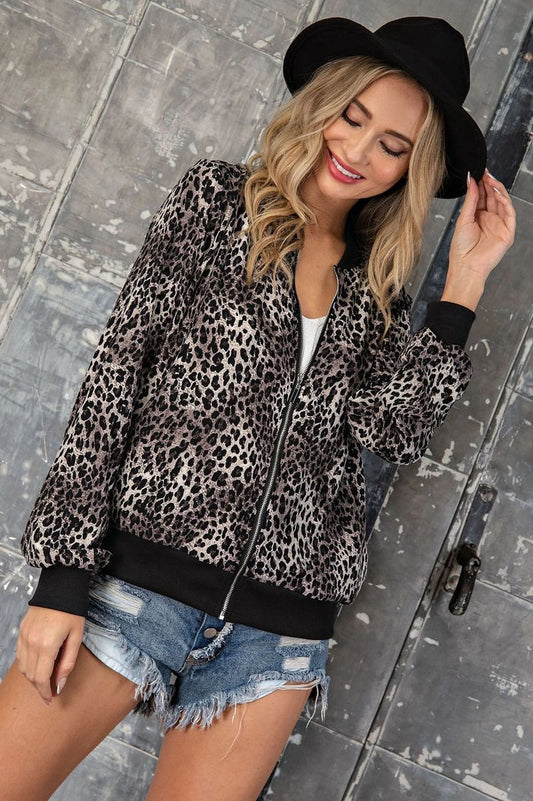 Cheetah Print Bomber Jacket