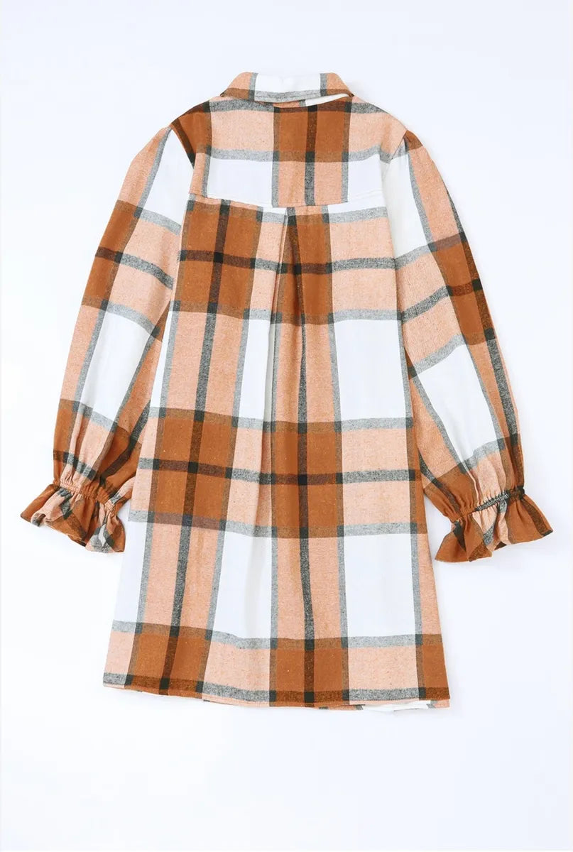 Plaid Pattern Collered Tunic/Dress