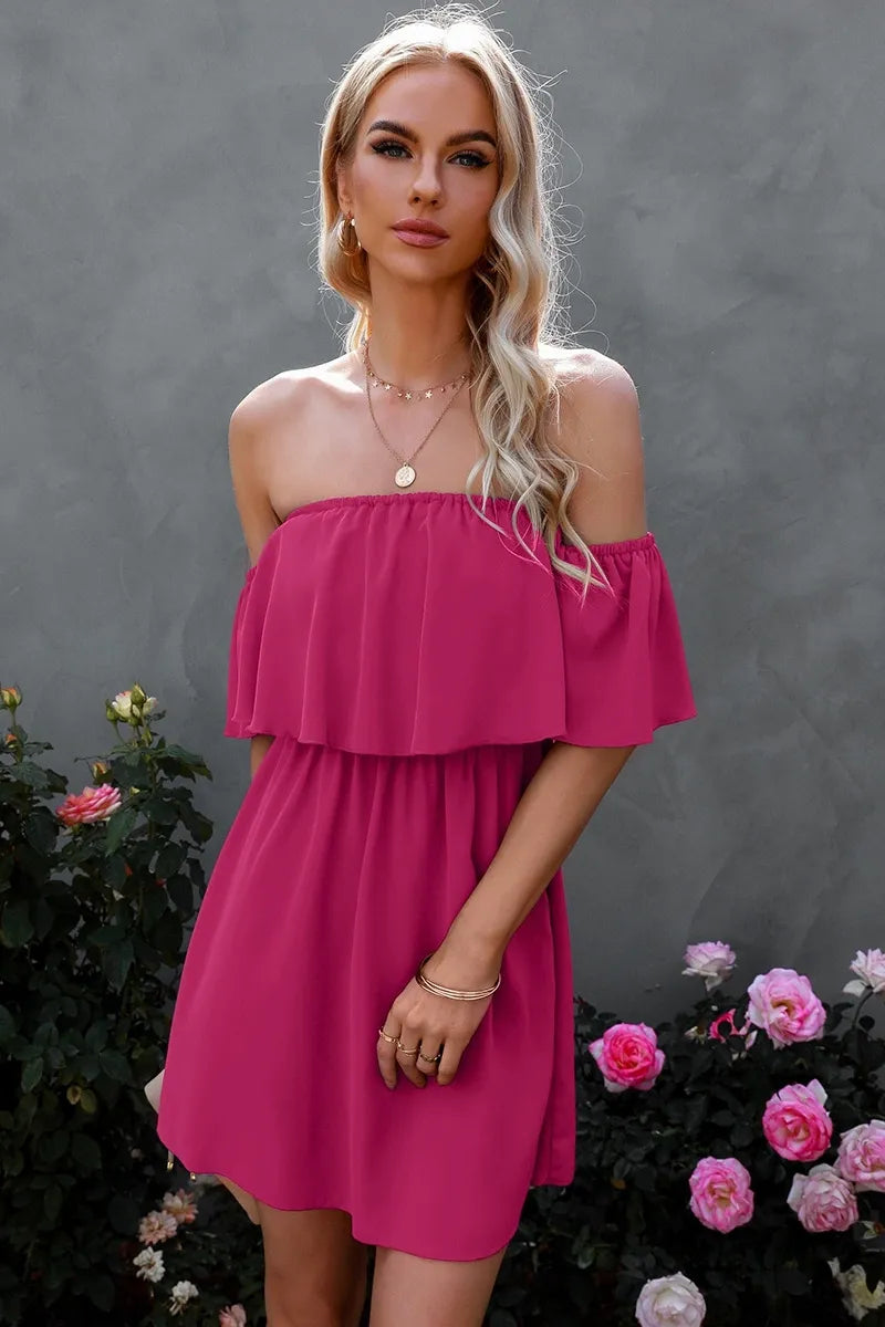 Off the Shoulder Short Sleeve Dress