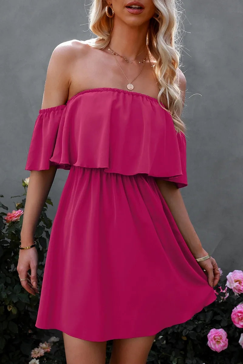 Off the Shoulder Short Sleeve Dress