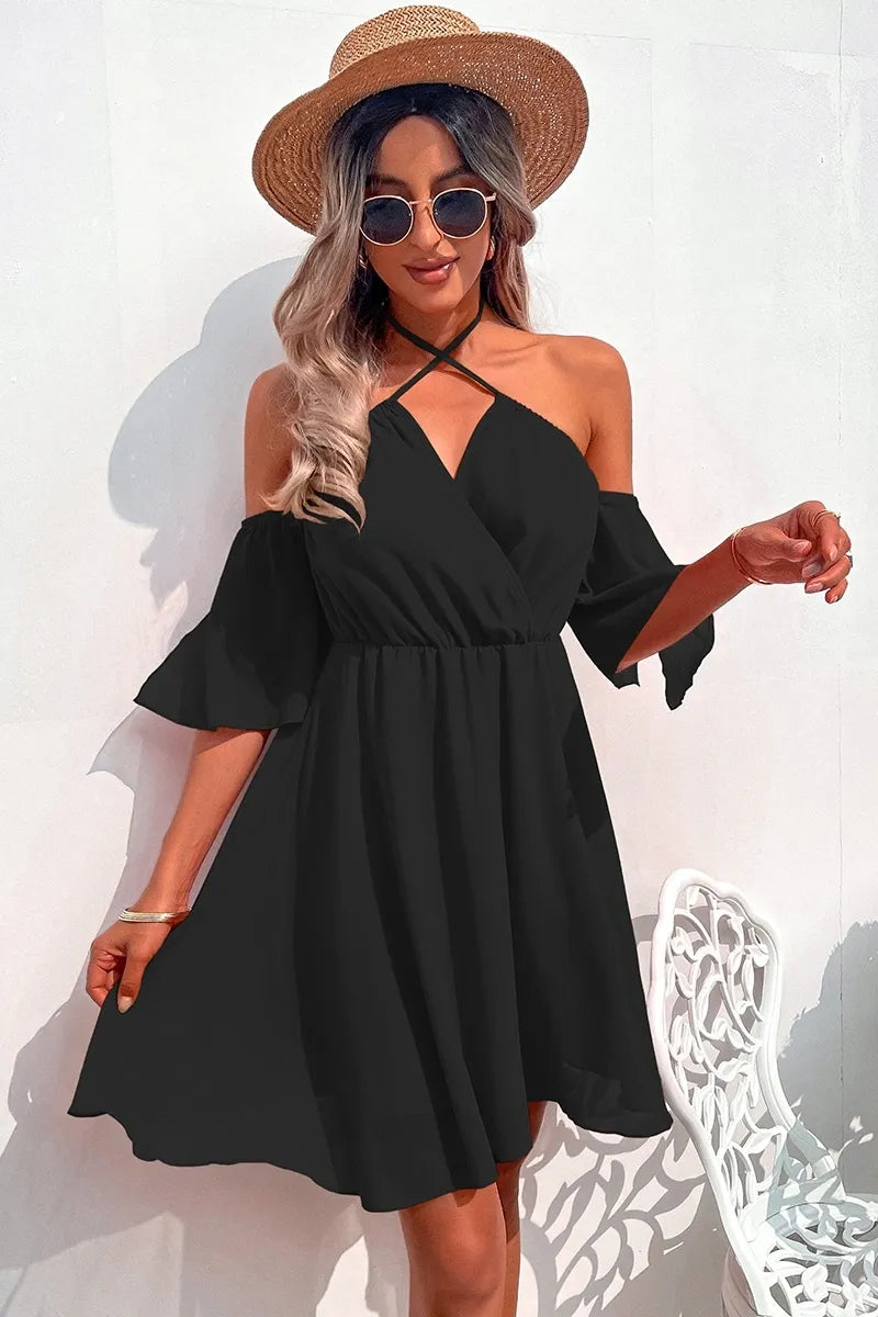 Off the Shoulder Short Sleeve Dress