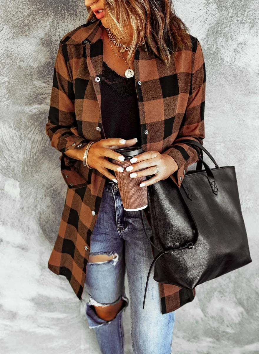 Plaid Button Down Top