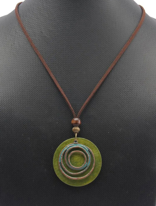 Boho Green Pendant Necklace