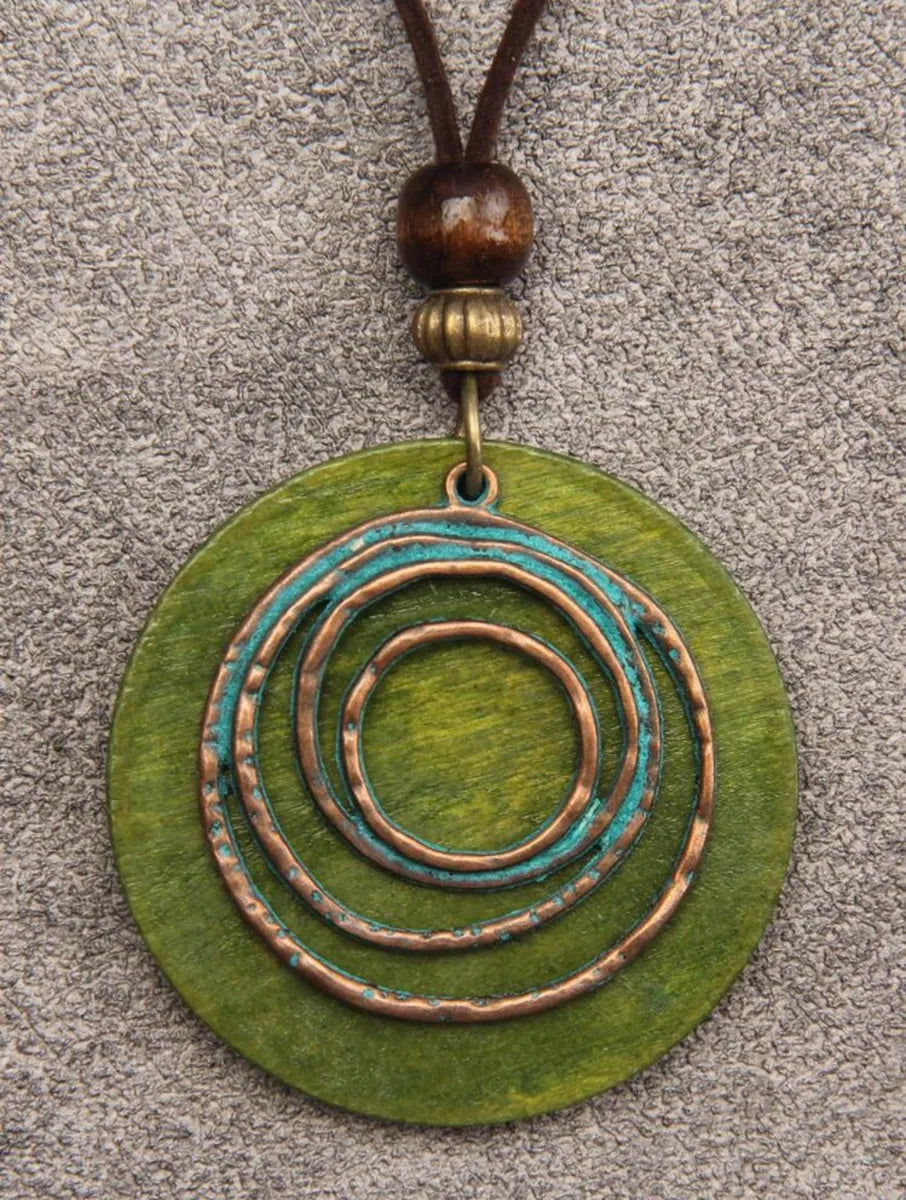 Boho Green Pendant Necklace