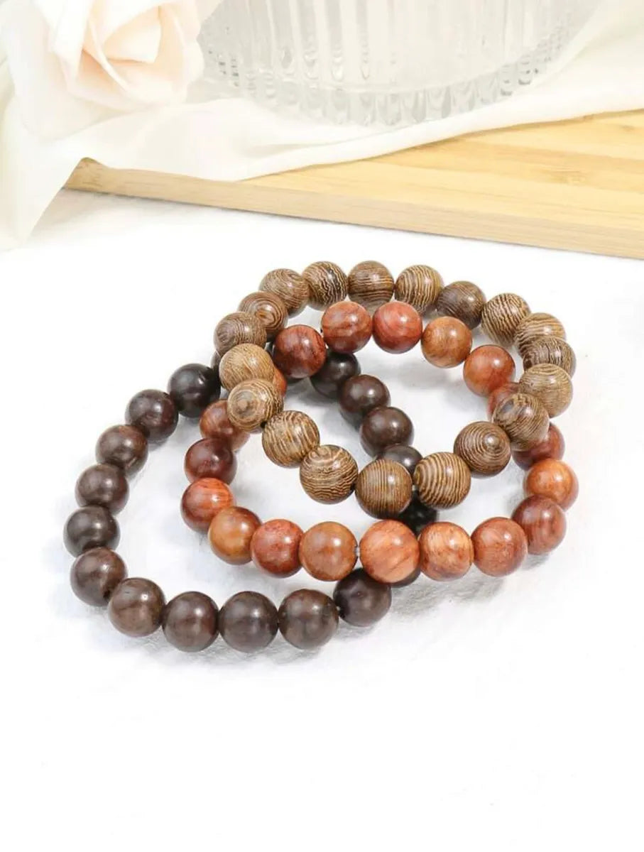 3 Pc Wood Beaded Bracelet