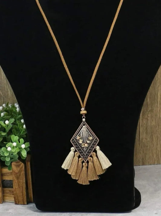 Triangle Shape Tassel Necklace