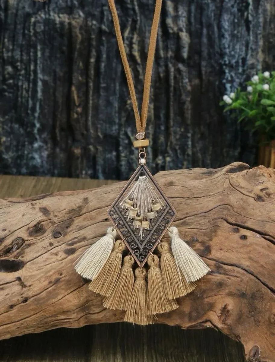 Triangle Shape Tassel Necklace