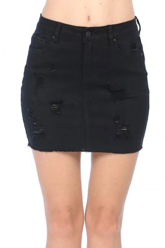 Destressd Denim Skirt