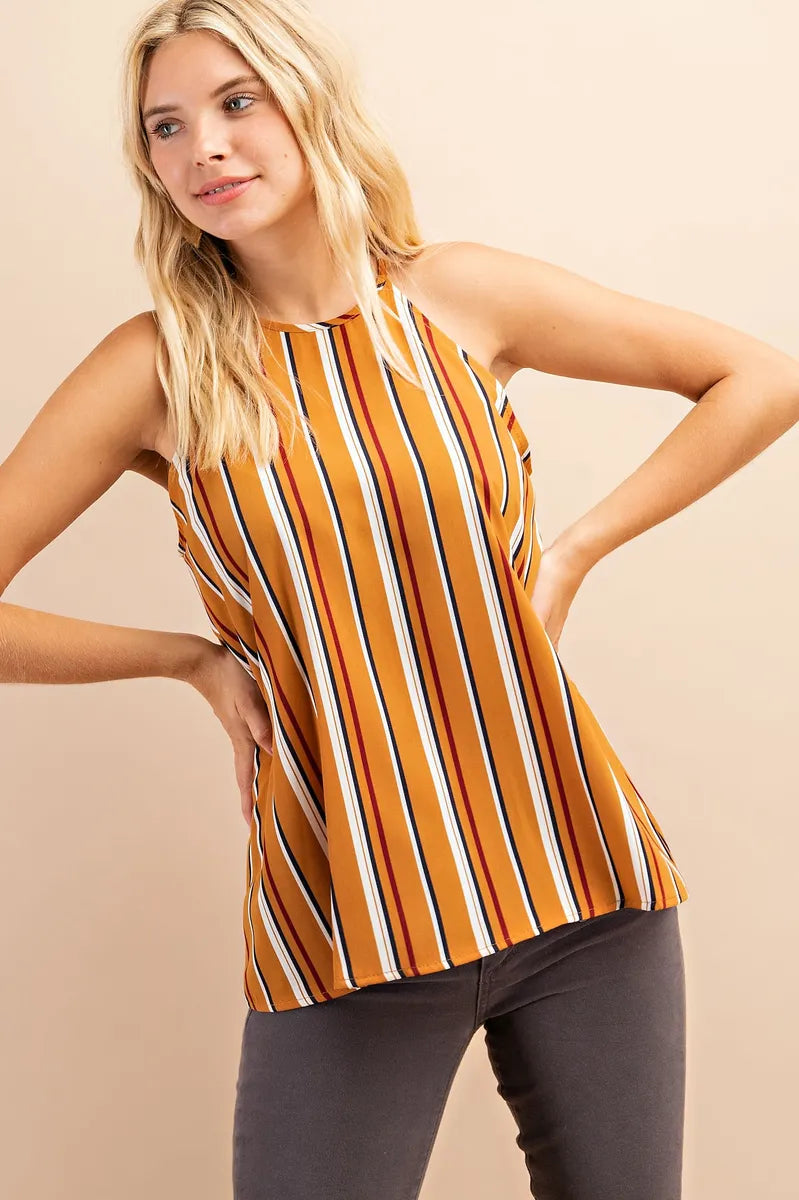 Vertical Stripe Sleeveless Tank