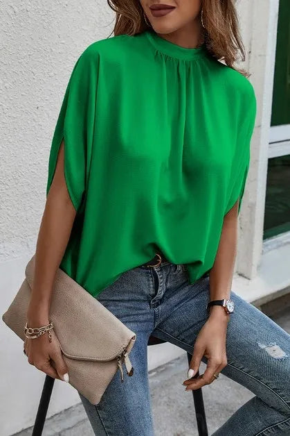 Solid Cape Sleeve Top 2 colors available