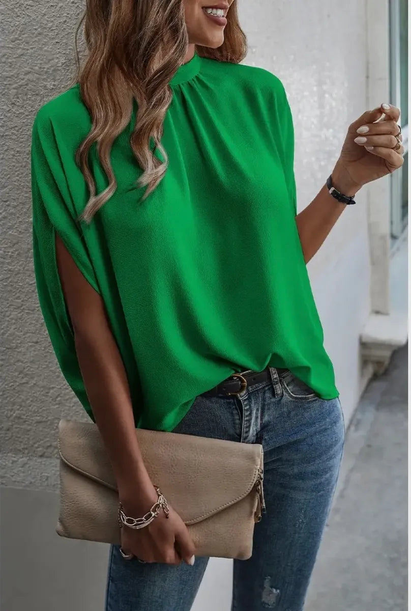 Solid Cape Sleeve Top 2 colors available