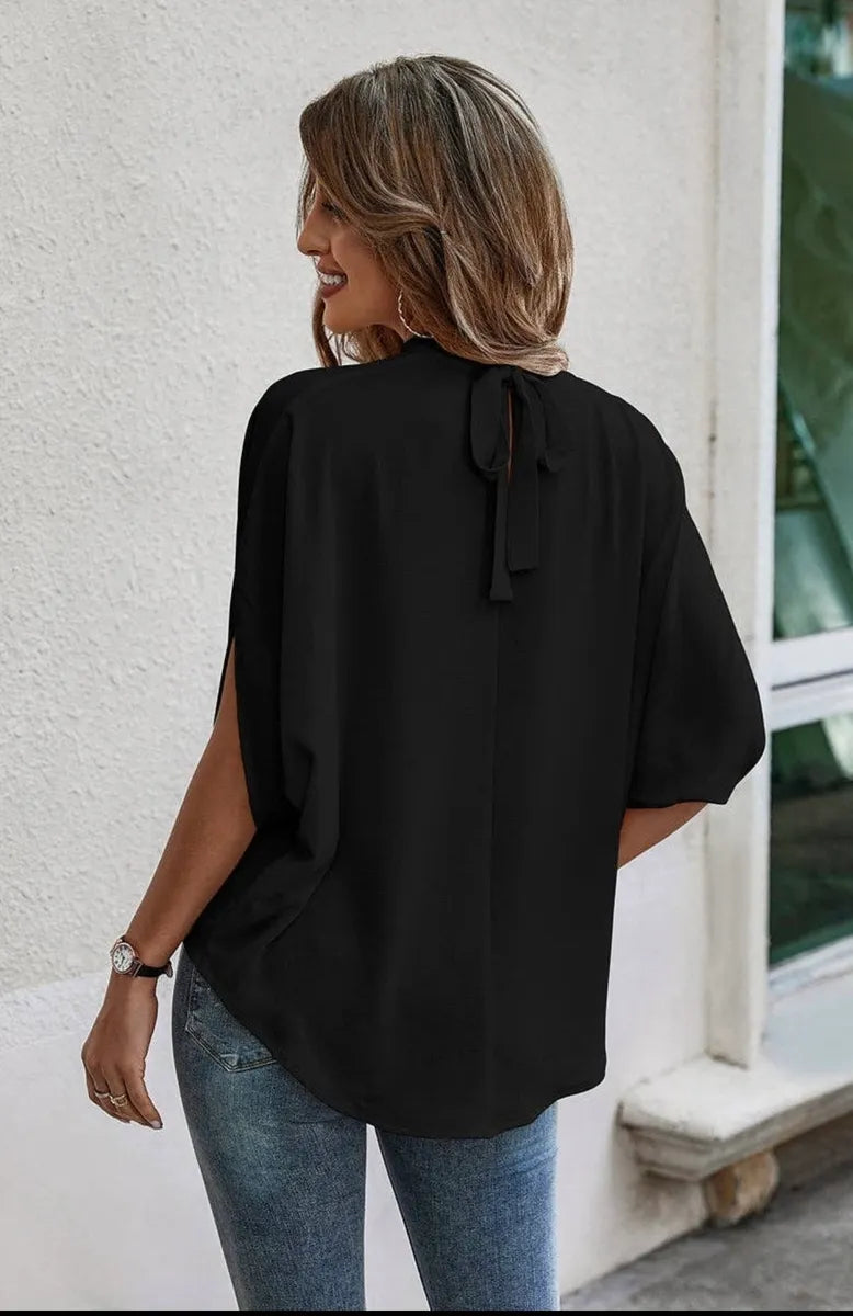 Solid Cape Sleeve Top 2 colors available