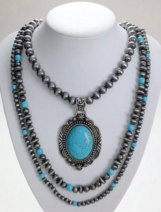 3 Layer Beaded Necklace