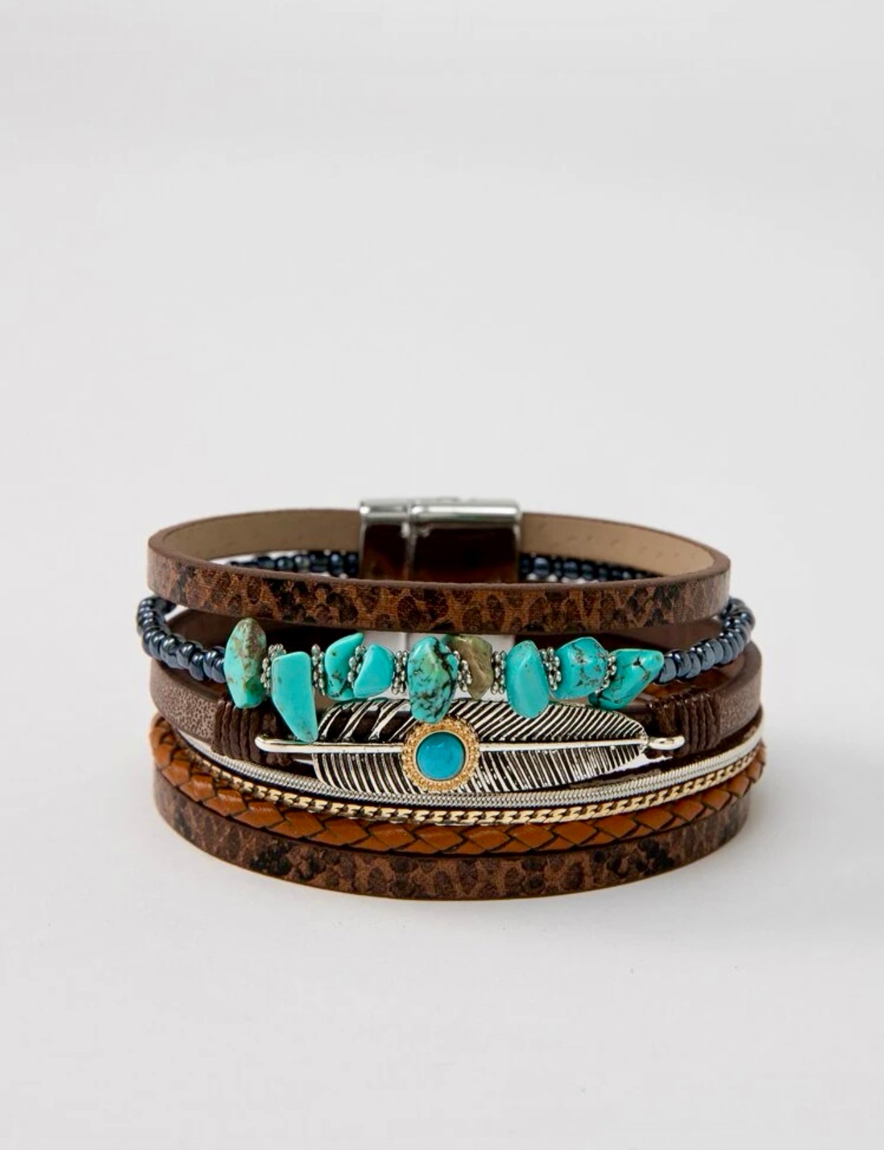 Brown Layered Cuff Bracelet