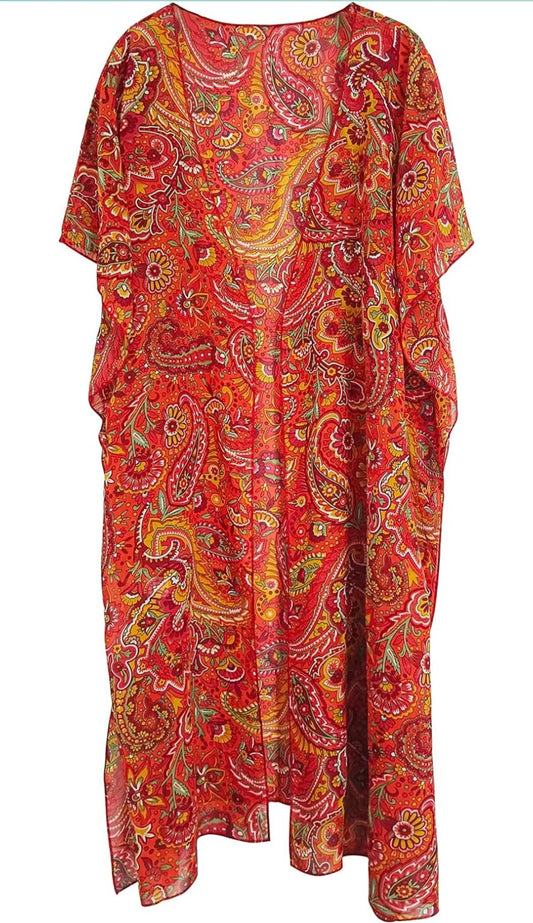 Boho Orange Floral Kimono