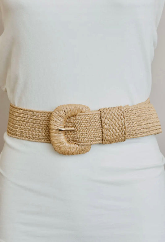 Raffia Stretch Belt