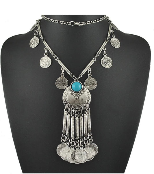 Bohemian Coin Tassel Necklace