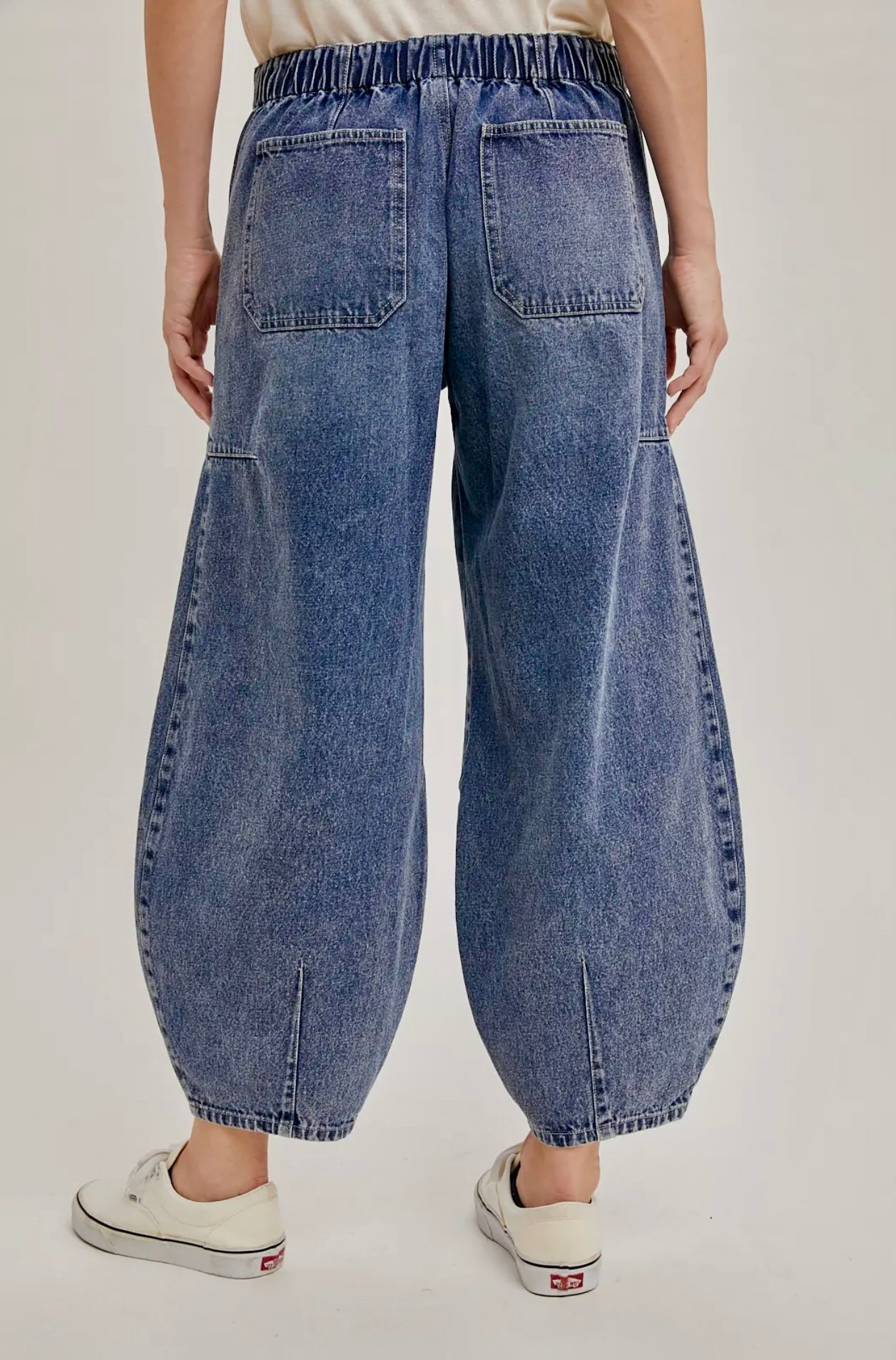 Denim Mid-Waist Barrel Jeans